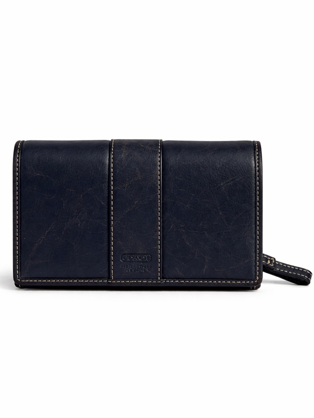 Coach Legacy Blue Leather Wallet USA vintage Clutch Y2K - Picture 2 of 12